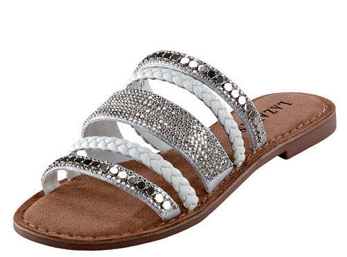 Lazamani Pantoletten F - normale Weite Casual silber