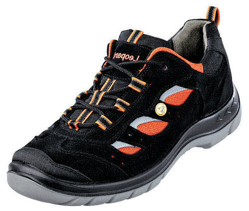 Leopard Arbeitsschuhe G - bequeme Weite Arbeitsschuh schwarz