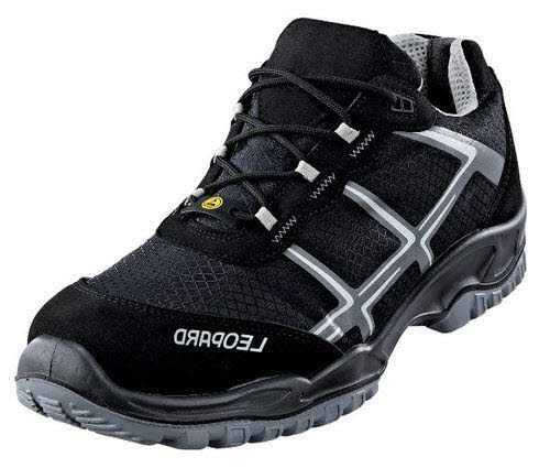 Leopard Arbeitsschuhe G - bequeme Weite Arbeitsschuh schwarz